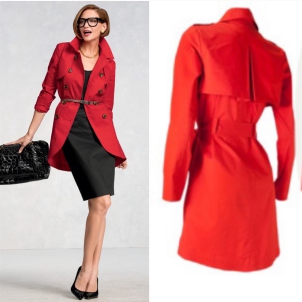 CAbi poppy red stretch convertible jacket 10 excellent